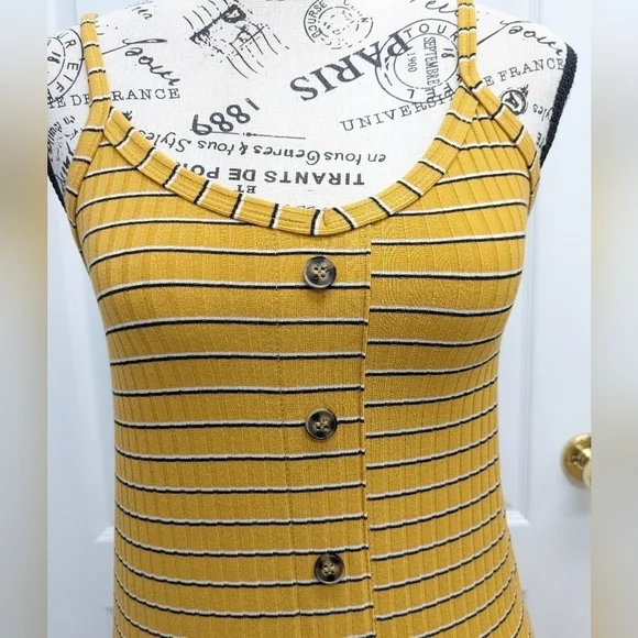 Retro D ribbed spaghetti straps dress size M - Picture 4 of 9